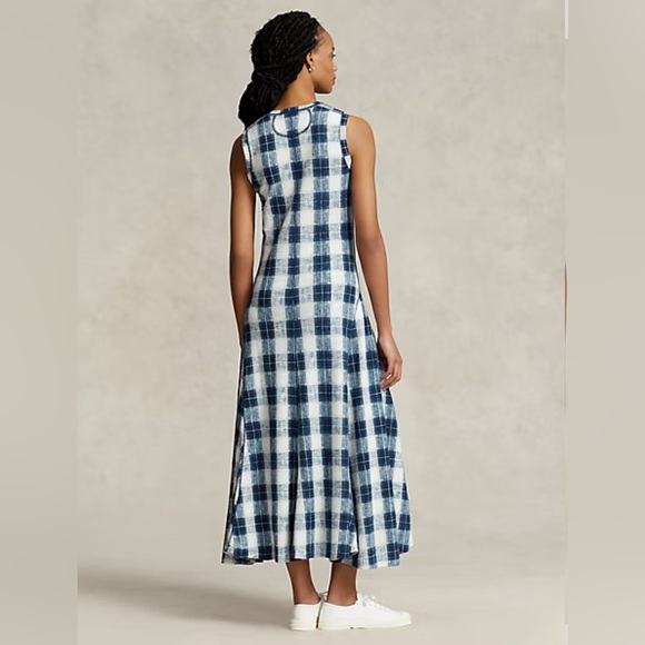 POLO‎ Ralph Lauren Buffalo Plaid Cotton Henley Dress L - Picture 3 of 13